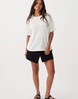 Hugo Linen Knit T-Shirt Cream