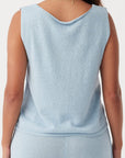 Poppy Organic Cotton Linen Reversible Vest Sky