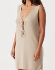 Poppy Organic Cotton Linen Mini Dress Taupe