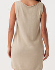 Poppy Organic Cotton Linen Mini Dress Taupe
