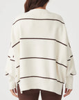 Harper Stripe Organic Knit Sweater Cream & Chocolate