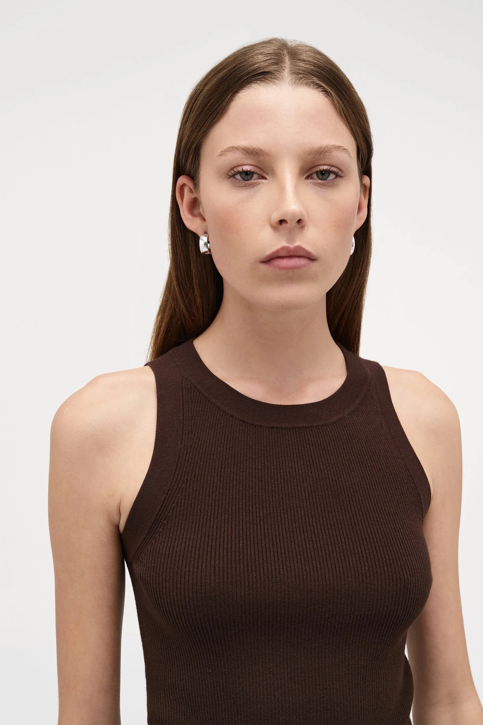 PM Knitted Singlet Espresso