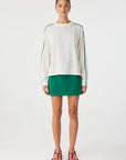 Pippa Long Sleeve Cream & Palm Green