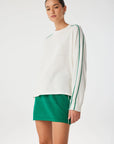 Pippa Long Sleeve Cream & Palm Green