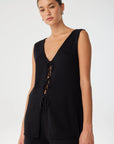 Poppy Reversible Longline Top Black