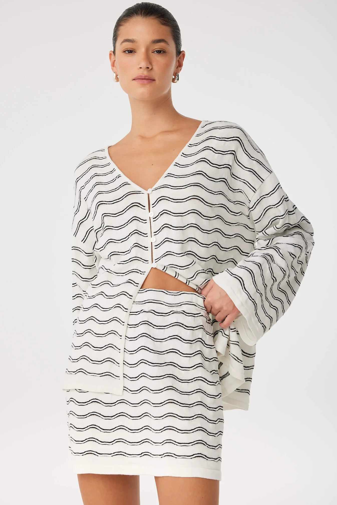 Onda Mini Skirt Cream Wave