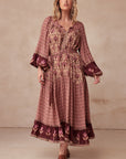 Chateau Boho Midi Dress Grape