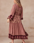 Chateau Boho Midi Dress Grape