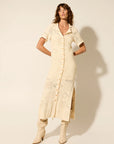 Clementine Collared Midi Dress Cream