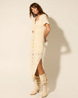 Clementine Collared Midi Dress Cream