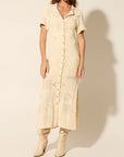 Clementine Collared Midi Dress Cream
