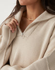 London Zip Sweater Sand
