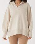 London Zip Sweater Sand