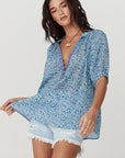 Love Jetty Short Sleeve Blouse Blue Nirvana