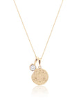 Libra Coin Necklace With Your Birthstone Gold