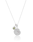 Leo Coin Necklace With Your Birthstone Silver