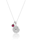 Cancer Coin Necklace With Your Birthstone Silver