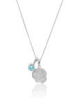 Pisces Coin Necklace With Your Birthstone Silver