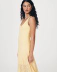 Lorna Lace Midi Dress Lemon