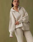 London Zip Sweater Sand