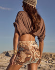 Villa Tropic Oversized Biker Tee Coffee