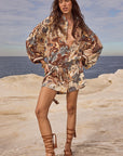 Volcano Goddess Shirt Dress Coconut
