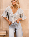 Bluebird Ruffle Blouse Vintage Blue