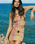 Goldie Shimmer Mini Dress Desert Rose