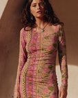 Goldie Shimmer Mini Dress Desert Rose