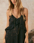 Lux Lisbon Lace Strappy Maxi Dress Onyx