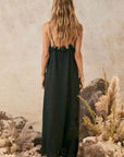 Lux Lisbon Lace Strappy Maxi Dress Onyx