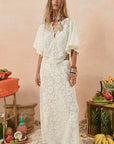 Free Love Lace Bias Skirt Vintage Cream