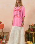 Marina Piccola Oversized Biker Tee Cosmos Pink
