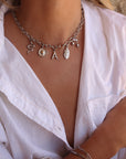 The Renewal Initial Charm Necklace A- Z Silver