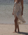 Market Wrap Dress Cocoa Stripe