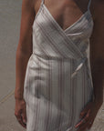 Market Wrap Dress Cocoa Stripe