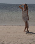 Market Wrap Dress Cocoa Stripe