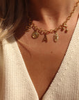 The Renewal Initial Charm Necklace A - Z Gold