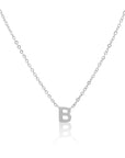 Petite Initial Choker Necklace Silver A-Z