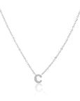 Petite Initial Choker Necklace Silver A-Z