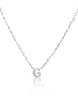Petite Initial Choker Necklace Silver A-Z