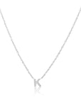 Petite Initial Choker Necklace Silver A-Z