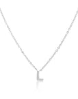 Petite Initial Choker Necklace Silver A-Z