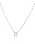 Petite Initial Choker Necklace Silver A-Z