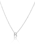Petite Initial Choker Necklace Silver A-Z