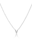 Petite Initial Choker Necklace Silver A-Z