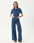 Miami Denim Flared Jumpsuit Authentic Blue