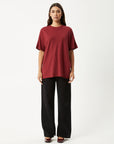 Slay Oversized Tee Burgundy
