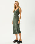 Gia Cupro Maxi Dress Deep Green