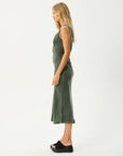 Gia Cupro Maxi Dress Deep Green
